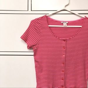 Retro ribbed crop tee
